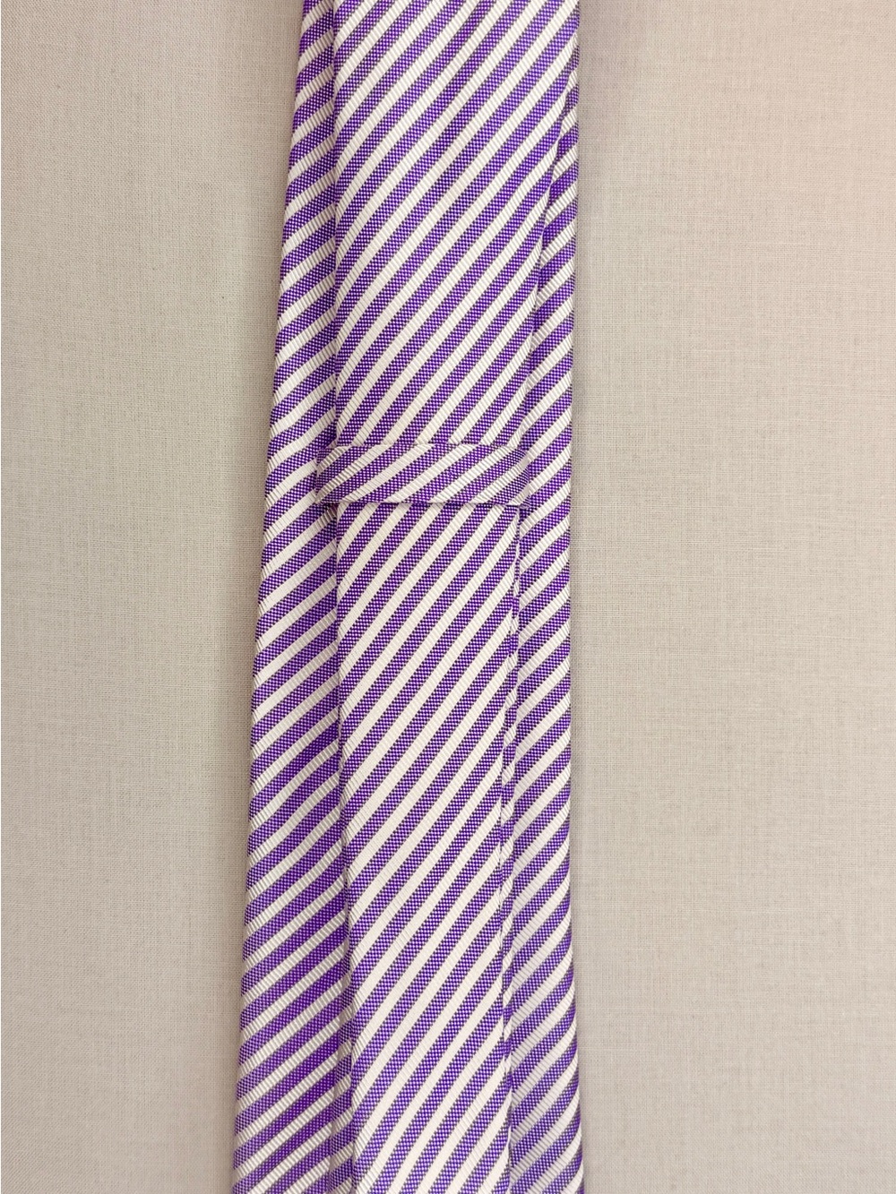 Charles Tyrwhitt Purple & White Striped Silk Tie Classic Designer Necktie - Picture 3 of 5